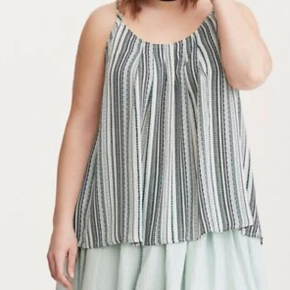 Torrid Geo Stripe Print Georgette Crisscross Cami Size 3